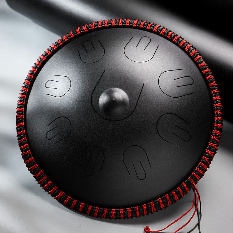 Buddha Stones Steel Tongue Drum Sound Healing Yoga Meditation Kit 9 Note 15 Inch Handpan Instrument - Black 15 IN - image 0