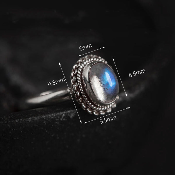Buddha Stones 925 Sterling Silver Natural Moonstone Positive Ring
