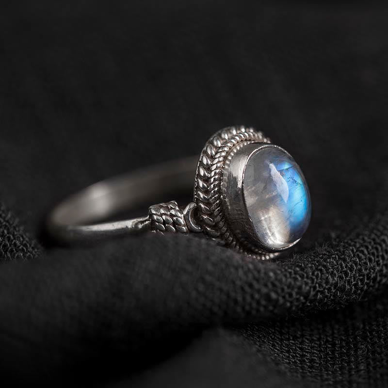 Buddha Stones 925 Sterling Silver Natural Moonstone Positive Ring