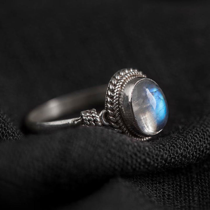 Buddha Stones 925 Sterling Silver Natural Moonstone Positive Ring