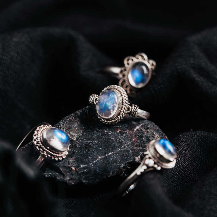 Buddha Stones 925 Sterling Silver Natural Moonstone Positive Ring