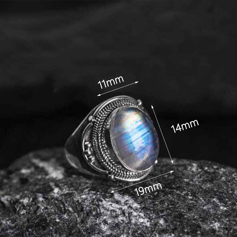 Buddha Stones 925 Sterling Silver Handmade Natural Moonstone Healing Adjustable Ring - image 4