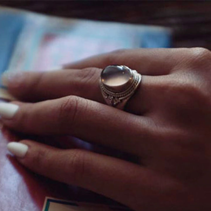 Buddha Stones 925 Sterling Silver Handmade Natural Rose Quartz Loving Energy Adjustable Ring - image 9