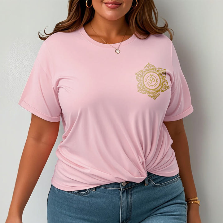 Buddha Stones Golden Mandala OM Pattern Tee T-shirt - image 13