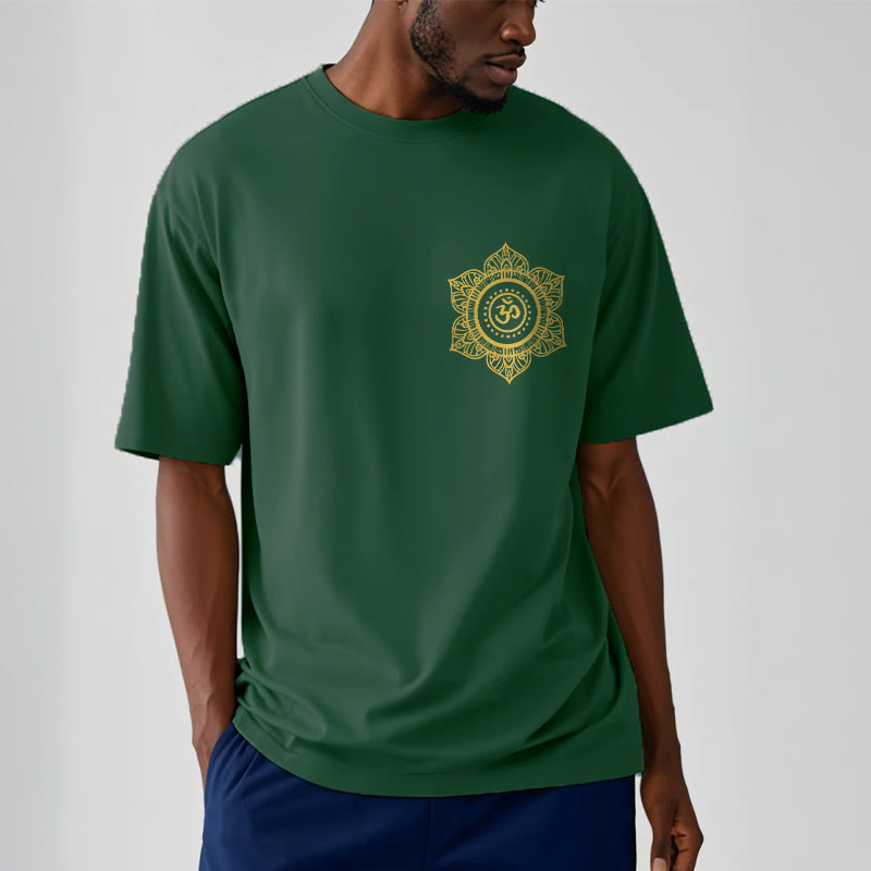 Buddha Stones Golden Mandala OM Pattern Tee T-shirt - image 1