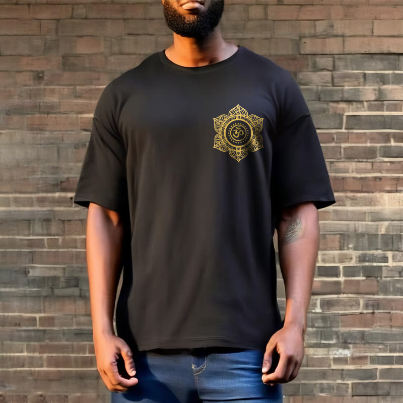 Buddha Stones Golden Mandala OM Pattern Tee T-shirt - image 6