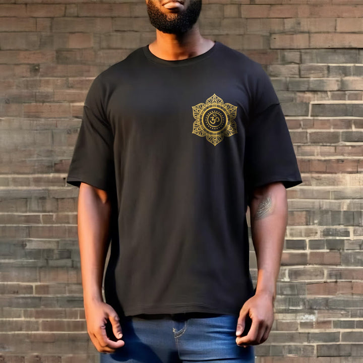 Buddha Stones Golden Mandala OM Pattern Tee T-shirt - image 6