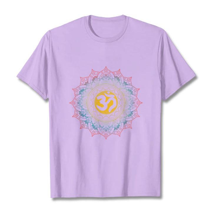 Buddha Stones Color Gradient Mandala OM Pattern Tee T-shirt