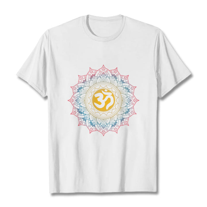 Buddha Stones Color Gradient Mandala OM Pattern Tee T-shirt