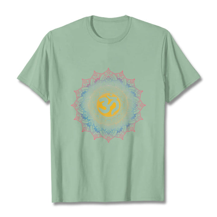 Buddha Stones Color Gradient Mandala OM Pattern Tee T-shirt