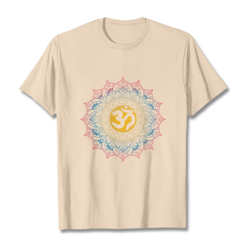 Buddha Stones Color Gradient Mandala OM Pattern Tee T-shirt