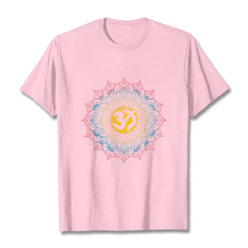 Buddha Stones Color Gradient Mandala OM Pattern Tee T-shirt
