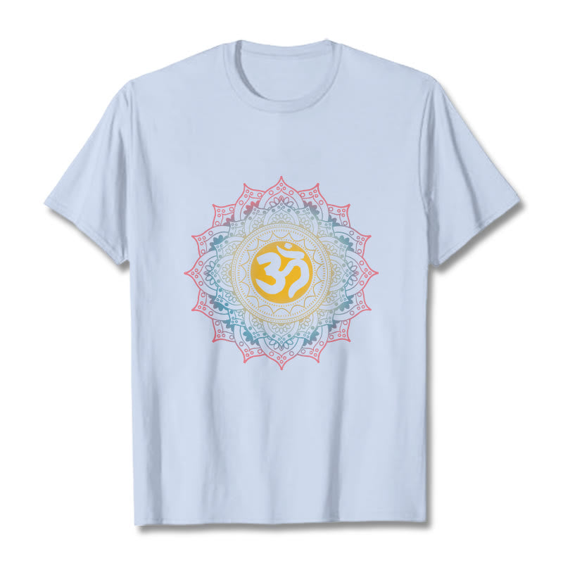 Buddha Stones Color Gradient Mandala OM Pattern Tee T-shirt