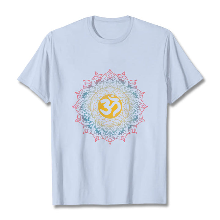 Buddha Stones Color Gradient Mandala OM Pattern Tee T-shirt