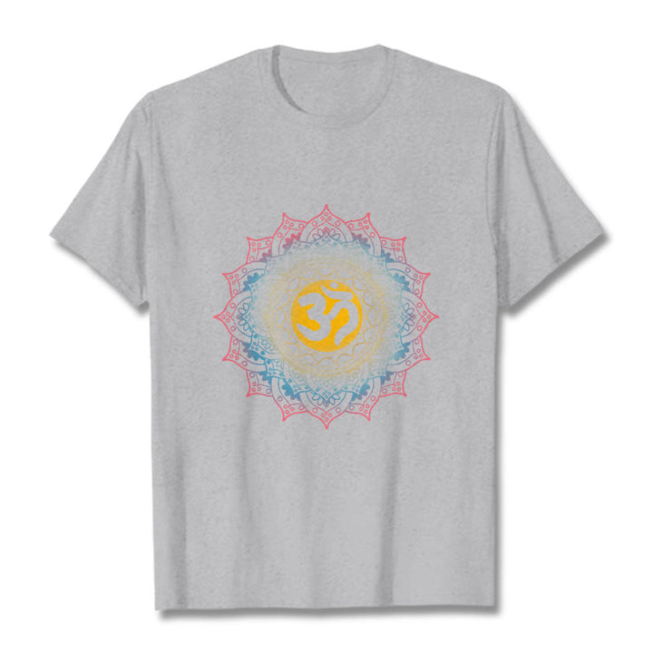 Buddha Stones Color Gradient Mandala OM Pattern Tee T-shirt