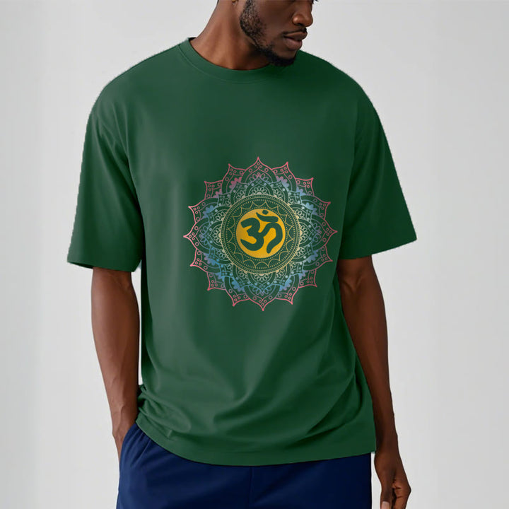 Buddha Stones Color Gradient Mandala OM Pattern Tee T-shirt