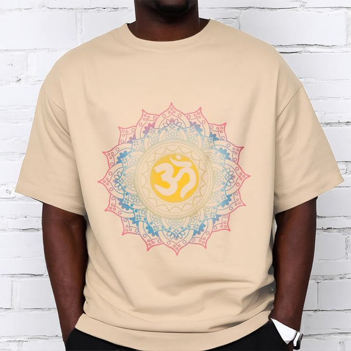 Buddha Stones Color Gradient Mandala OM Pattern Tee T-shirt