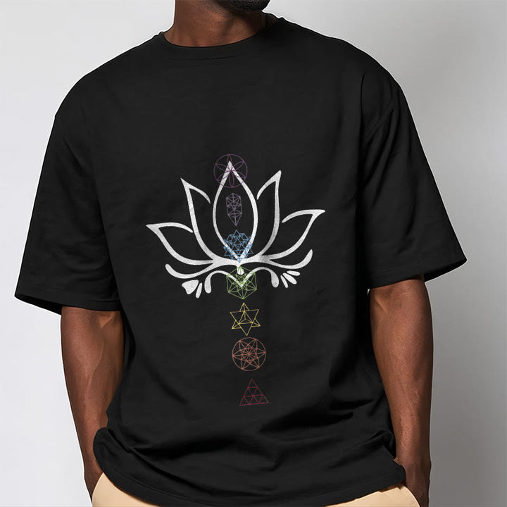Buddha Stones Lotus Sacred Geometry Tee T-shirt