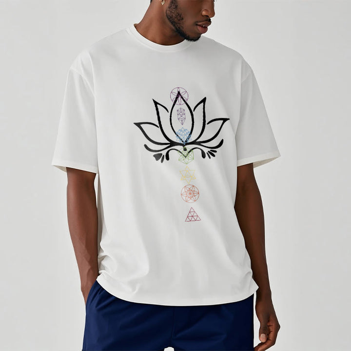 Buddha Stones Lotus Sacred Geometry Tee T-shirt