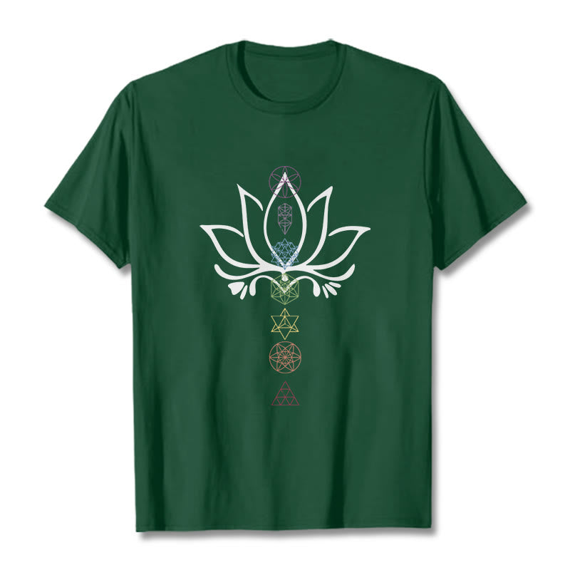 Buddha Stones Lotus Sacred Geometry Tee T-shirt