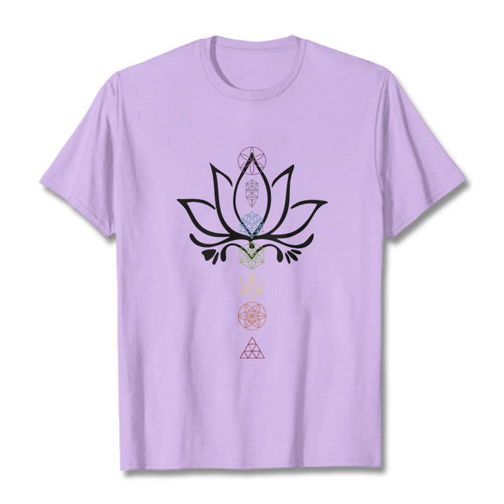 Buddha Stones Lotus Sacred Geometry Tee T-shirt