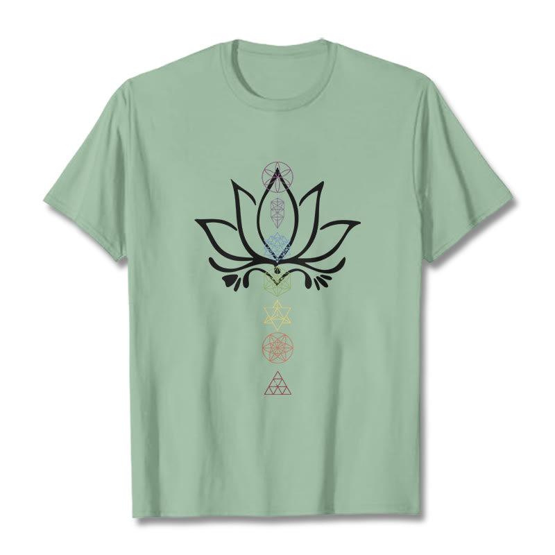 Buddha Stones Lotus Sacred Geometry Tee T-shirt