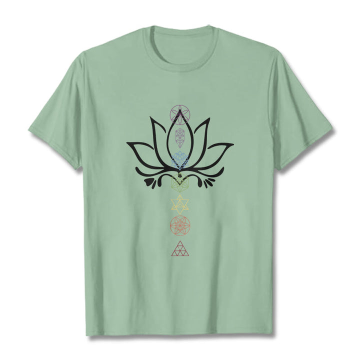 Buddha Stones Lotus Sacred Geometry Tee T-shirt