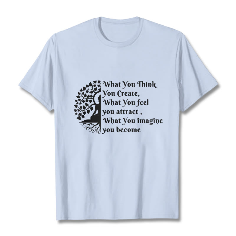 Buddha Stones Half-meditation Buddha Tree Tee T-shirt - LightCyan - 2XL - image 18