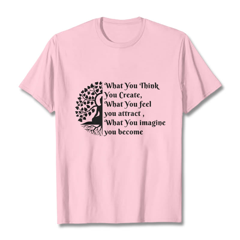 Buddha Stones Half-meditation Buddha Tree Tee T-shirt - LightPink - 2XL - image 13