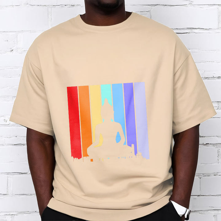 Buddha Stones Meditation Buddha Rainbow Tee T-shirt