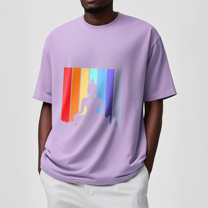 Buddha Stones Meditation Buddha Rainbow Tee T-shirt