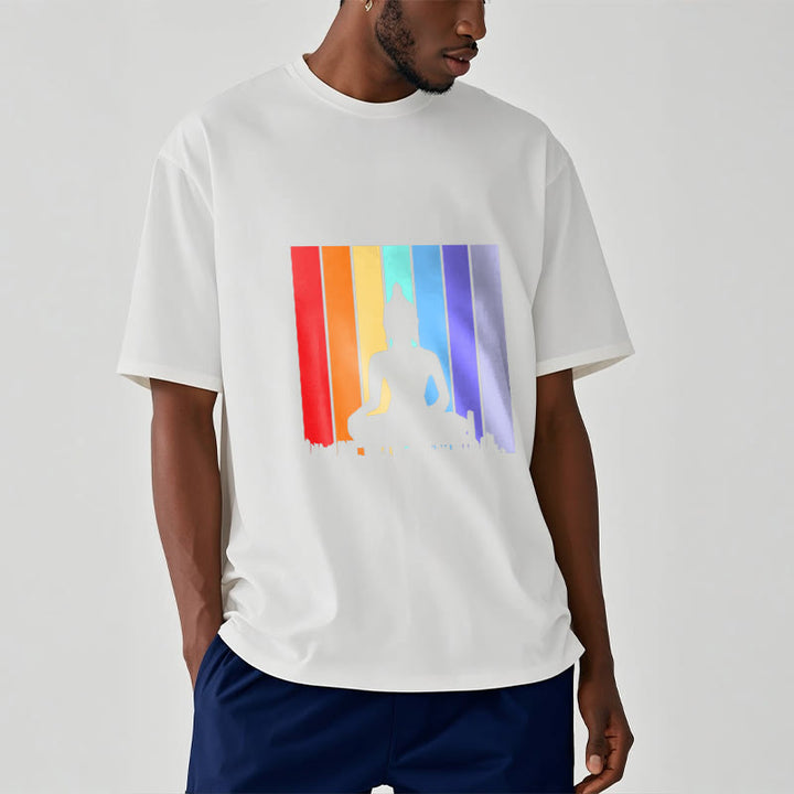 Buddha Stones Meditation Buddha Rainbow Tee T-shirt