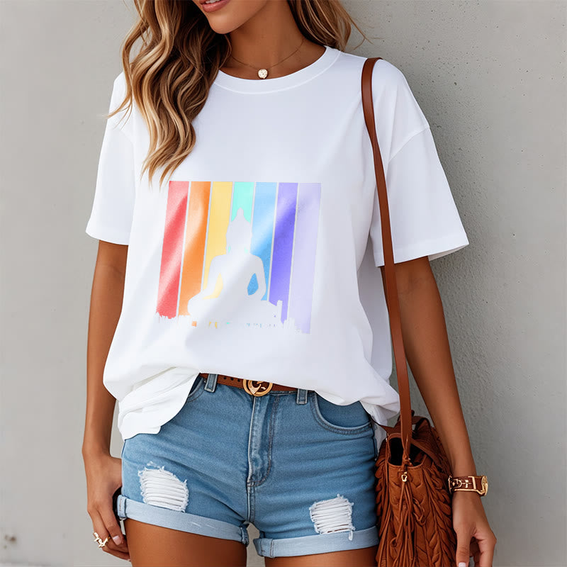 Buddha Stones Meditation Buddha Rainbow Tee T-shirt - image 8