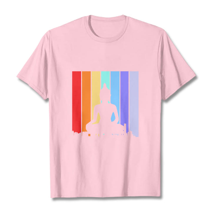 Buddha Stones Meditation Buddha Rainbow Tee T-shirt