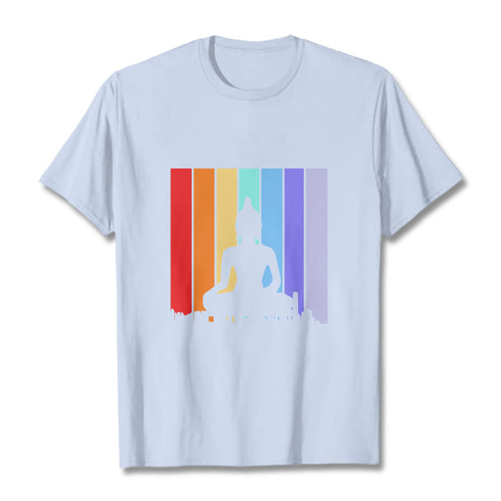 Buddha Stones Meditation Buddha Rainbow Tee T-shirt