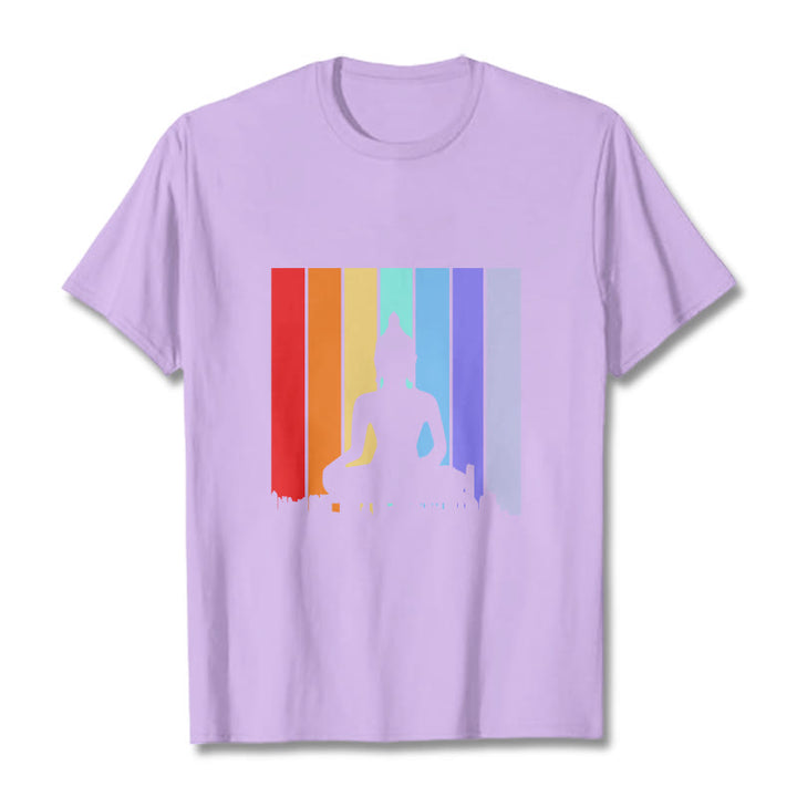 Buddha Stones Meditation Buddha Rainbow Tee T-shirt
