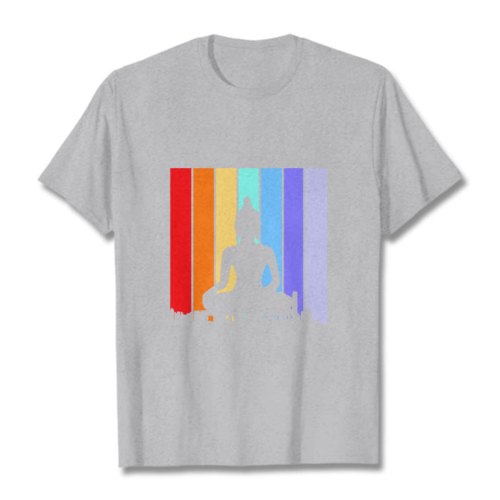Buddha Stones Meditation Buddha Rainbow Tee T-shirt