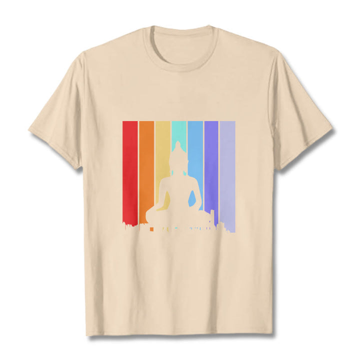 Buddha Stones Meditation Buddha Rainbow Tee T-shirt