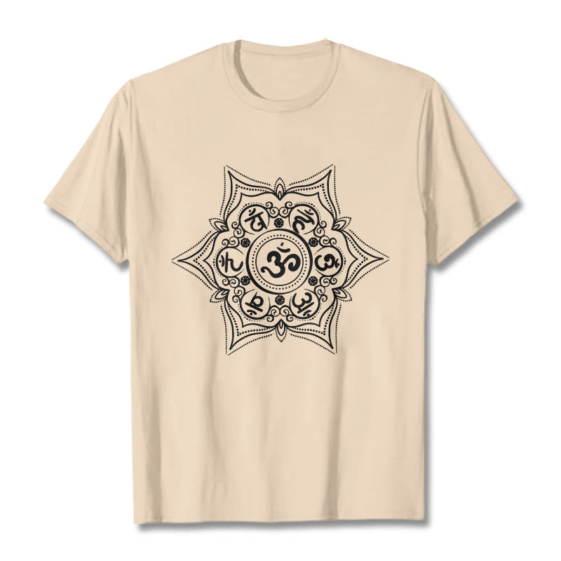 Buddha Stones Mandala Om Mani Padme Hum Tee T-shirt - Bisque - 2XL - image 11