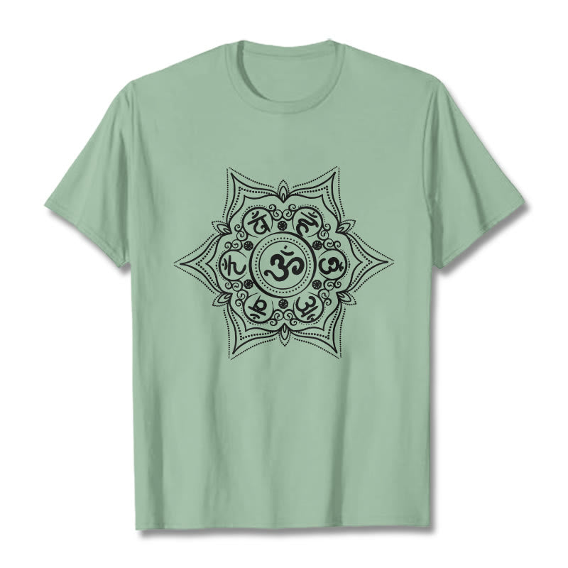 Buddha Stones Mandala Om Mani Padme Hum Tee T-shirt - PaleGreen - 2XL - image 15