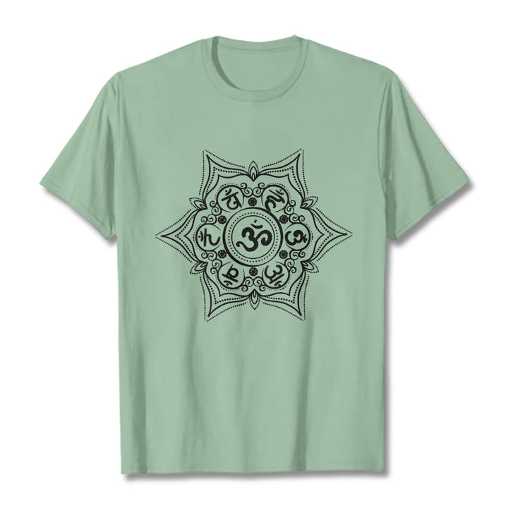 Buddha Stones Mandala Om Mani Padme Hum Tee T-shirt - PaleGreen - 2XL - image 15
