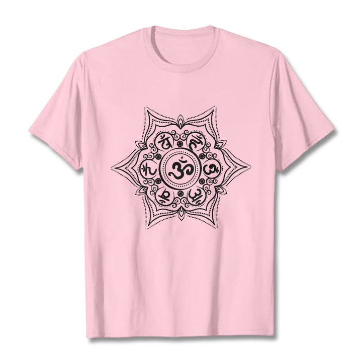 Buddha Stones Mandala Om Mani Padme Hum Tee T-shirt - LightPink - 2XL - image 13