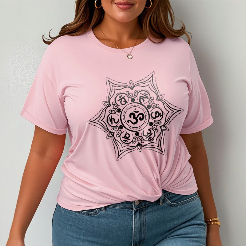 Buddha Stones Mandala Om Mani Padme Hum Tee T-shirt