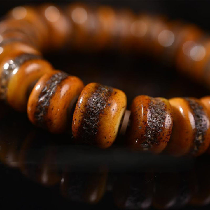 Buddha Stones Vintage Tibetan Bone Beads Skull Balance Bracelet