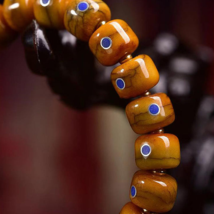 Buddha Stones Vintage Tibetan Bone Beads Lazurite Balance Braided Rope Bracelet