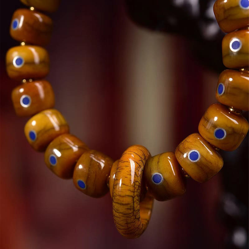 Buddha Stones Vintage Tibetan Bone Beads Lazurite Lapis Lazuli Balance Braided Rope Bracelet - image 4