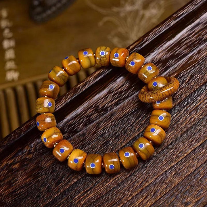 Buddha Stones Vintage Tibetan Bone Beads Lazurite Balance Braided Rope Bracelet