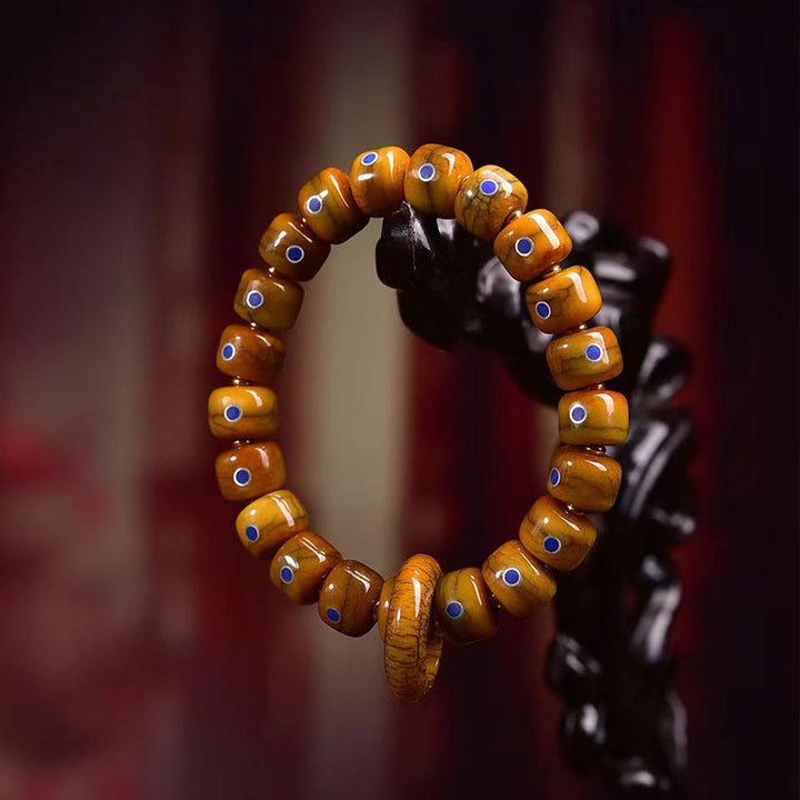 Buddha Stones Vintage Tibetan Bone Beads Lazurite Balance Braided Rope Bracelet