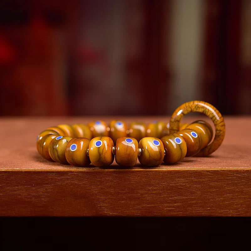 Buddha Stones Vintage Tibetan Bone Beads Lazurite Balance Braided Rope Bracelet