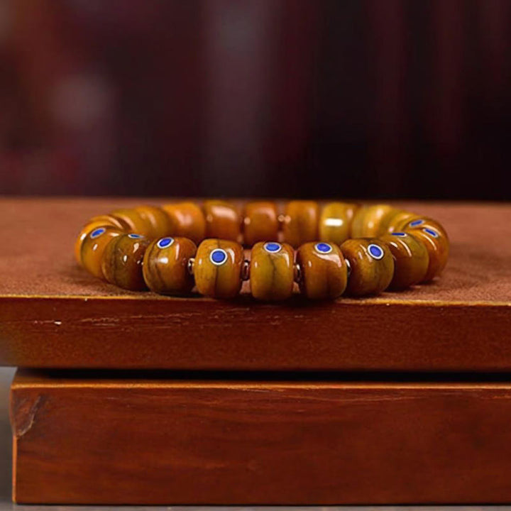 Buddha Stones Vintage Tibetan Bone Beads Braided Rope Positive Balance Bracelet